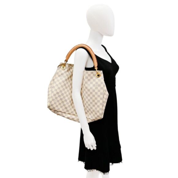 Louis Vuitton Artsy MM Damier Azur Hobo Bag White - Picture 4 of 8